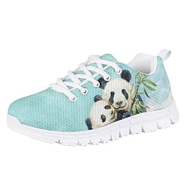 Imagem de Tênis de corrida infantil para meninas, meninos, com estampa 3D, macio, leve, casual, Verde panda, 12 Little Kid