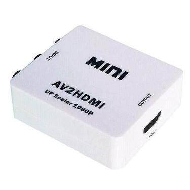 Imagem de Conversores de áudio branco av para hdmi 1080p rca cvbs adaptador de c