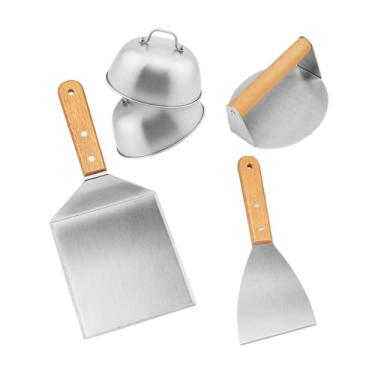 Imagem de Baoblaze Conjunto de acessórios para grelha, chapa, espátula para cozinha, presentes, espátula para panquecas, churrasco, para catering, camping, assar, 5 Peças