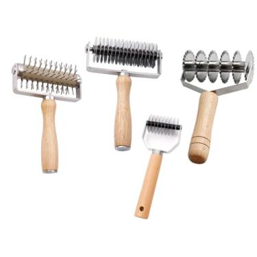Imagem de Generic Cortador de rolo de treliça Docker, 4 peças, aço inoxidável, cortador de macarrão, de massa para restaurante, massa, biscoitos, tortas