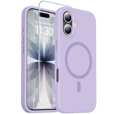 Imagem de toaksi Capa magnética para iPhone 17 [compatível com MagSafe] [forro de microfibra macio antiarranhões], silicone premium com protetor de tela, capa protetora de telefone à prova de choque de 6,3