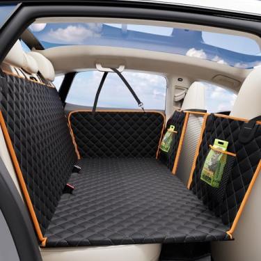 Imagem de Capa de assento de carro para cachorro para banco traseiro, comporta 190 kg, extensor de banco traseiro impermeável para cães com fundo rígido, material atualizado 2025, rede de cachorro para carro