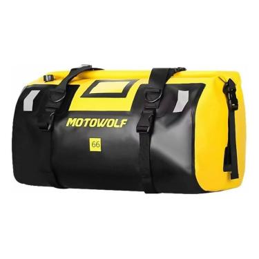 Imagem de Bolsa Impermeável Moto Saco Mala Mochila Assento 66L Amarelo