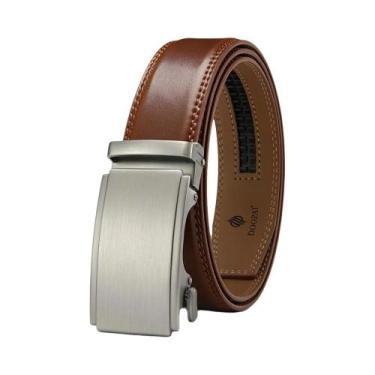 Imagem de Cinto De Couro Luxuoso Masculino Com Fivela Automática, Cinto De Negóc