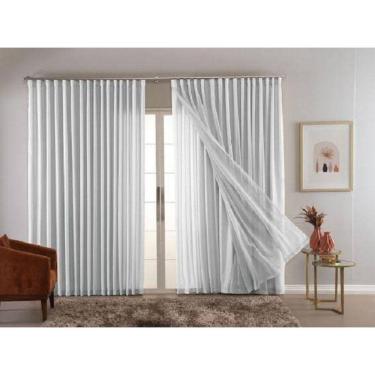 Imagem de Cortina Trilho Suiço Duplo Forro Com Linho 6.00 X 2.80