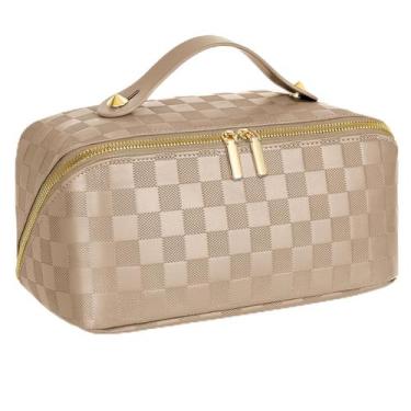 Imagem de Bolsa de cosméticos de viagem ALEXTINA de couro PU impermeável de gran