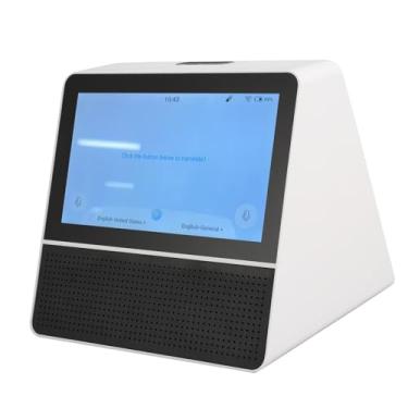 Imagem de Dispositivo tradutor de idiomas com tela sensível ao toque dupla de 17 cm, dispositivo tradutor portátil de voz bidirecional com 121 idiomas, dispositivo de tradução de mesa com fio com controle