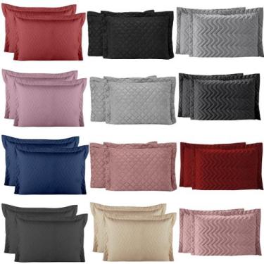 Imagem de Par de Porta Travesseiros Matelados com Abas Americanas 2 Peças - Casa