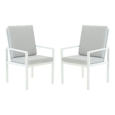 Imagem de Conjunto De Jardim 2 Peca Cadeiras Aluminio Branco 2 Lugares