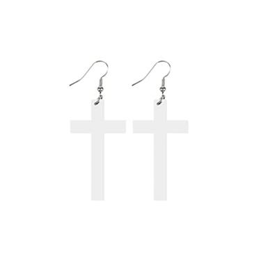 Imagem de Brincos de fantasia de argola retrô grande fluorescente leve retro anos 80 anos 90 brincos de acrílico círculo brinco de cruz fluorescente feminino senhoras meninas, Metal, Sem pedra preciosa