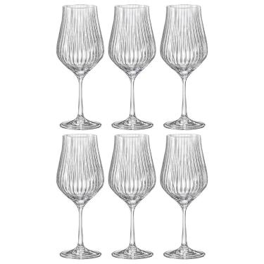 Imagem de Conjunto de Taças para Vinho Bohemia Tulipa Optic em cristal 450ml - 6 Peças