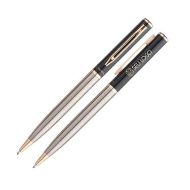 Imagem de Caneta Crown Esfero Capricci Personalizada Original Gravação Laser Luxo Presente Sofisticada (Prata/Preto)