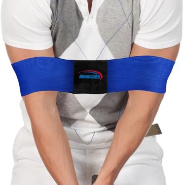 Imagem de Auxiliar de treinamento de balanço de golfe - memória muscular e corretor de balanço de conexão para golfistas, treinador de postura de braço e cotovelo para iniciantes destro/canhotos, faixa de braço