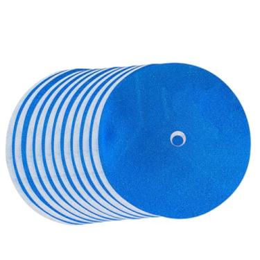 Imagem de Filtro de ar condicionado RV - pacote com 10 filtros CA de duto de ar redondo RV 13,3 cm MERV6 com orifício central para filtros de ventilação CA - azul