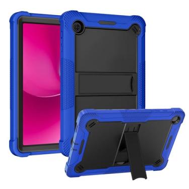 Imagem de Capa para tablet T-Mobile REVVL Tab 2 Android 15 de 10,1 polegadas, capa protetora resistente à prova de choque com suporte, adequada para crianças, 4 cantos espessos à prova de choque, azul + preto