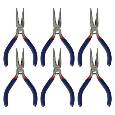 Imagem de Jogo De Alicates Para Artesanatos Manuais Bico Meia Cana - 6 Unidades 