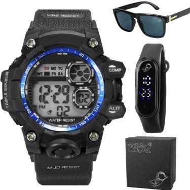 Imagem de Oculos Protecao Uv + Caixa + Relógio Infantil Prova Dagua
