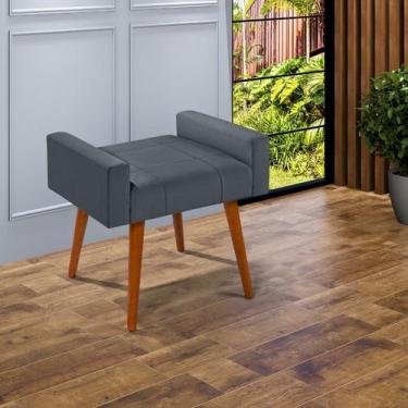 Imagem de Banco Banqueta Para Penteadeira Para Quarto Veludo Pés Palito Estilo R