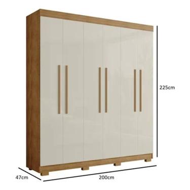 Imagem de Guarda Roupa 6 portas PORTO BELLO CEDRO/AREIA