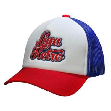 Imagem de Boné Liga Retrô Trucker Branco Vermelho - Azul