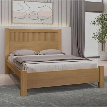 Imagem de Cama Casal Primícia Ripada 100% MDF Cinamomo - D Doro Móveis