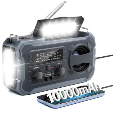 Imagem de Rádio de emergência Pristar 10000mAh Weather AM/FM/NOAA 520g Cinza