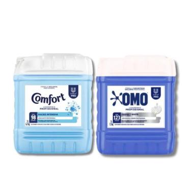 Imagem de Kit Lava Roupas Omo Perfect White 7L + Amaciante Comfort 7L - Omo + Co