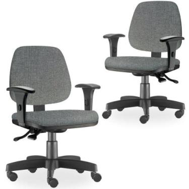 Imagem de Kit 02 Cadeiras De Escritório Job L02 Cinza Escuro - LYAM DECOR