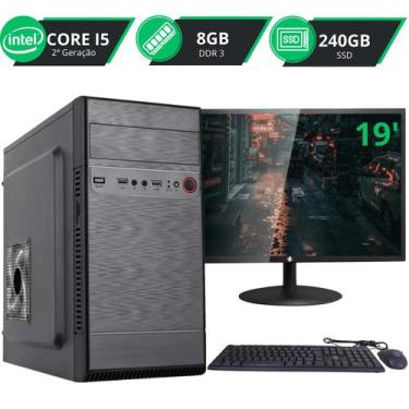 Imagem de Computador Corporativo Completo Intel I5, 8GB, SSD 240, Monitor 19 Pro