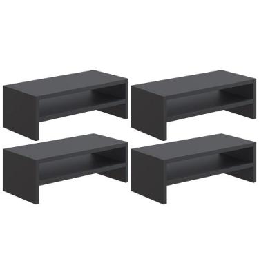 Imagem de Kit 04 Suportes Stand Para Monitores Mesa Escritório Home Office Lap L