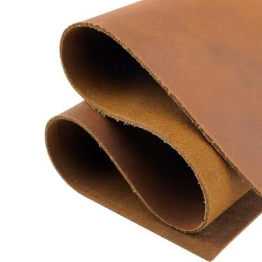 Imagem de Folhas de ferramentas de couro genuíno, couro bovino de flor integral, 2 mm de espessura, peças quadradas para artesanato (marrom burbon, 15 x 30)