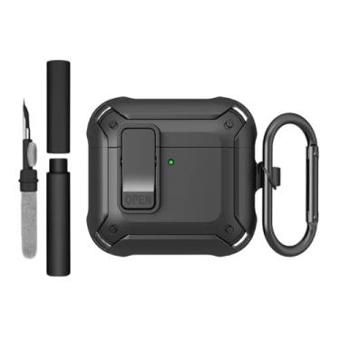 Imagem de Kit Limpador para Fones e Capa Protetora Nerdcase Compatível com AirPods 4, Silicone Resistente, Preto