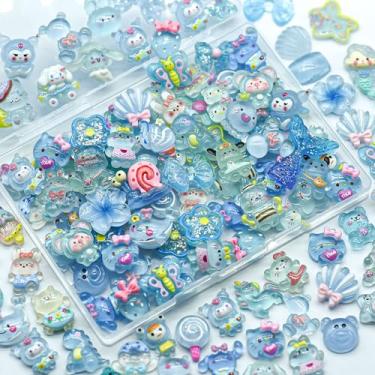 Imagem de Conjunto fofo de 68 peças de berloques de geleca mista, pingentes mistos de resina com parte traseira plana e enfeites de gelatina fofos, para capas de lixo, artesanato, scrapbooking e decoração DIY