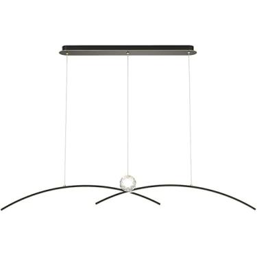 Imagem de Lustre de cristal de latão para sala de jantar, faixa de luz LED regulável, moderno, minimalista, bar, luz pendente, decoração interna, casa, teto longo, pendente, decoração moderna