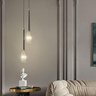 Imagem de Luzes Pendentes De Cristal De Luz Ilha De Cozinha Linear Moderna Iluminação Pendente LED Preta Mid Century Moderna Luminária Pendente De Teto Lustre Linear Dourado Para Quarto Mesa De Jantar