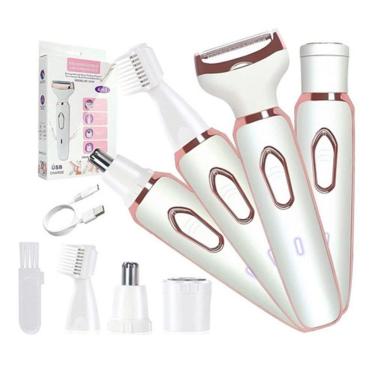 Imagem de Depiladora elétrica 4 em 1: biquíni facial, axilas, nariz, sobrancelhas