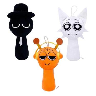 Imagem de Brinquedo de pelúcia Sprunki Game Wenda Grey 25 cm para crianças e adu