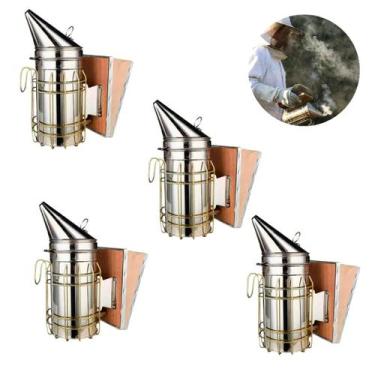Imagem de Kit 4 Un. Defumador De Apicultura Galvanizado Fumegador Fumigador 28,5