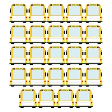 Imagem de predolo 24 peças de placas de identificação com fotos para crianças para mesa, etiquetas de nome de mesa, decoração de quadro de avisos de ônibus escolar com