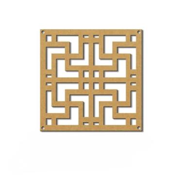 Imagem de Placas Vazadas Decorativas MDF 3mm Kit 6, 12 e 18 - Ambiente Único Elegante (009,Kit 18 pçs-26cm x 26cm)