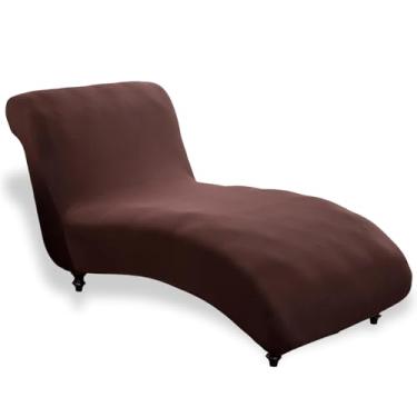 Imagem de Capa de espreguiçadeira de envoltório completo, lavável na máquina, elástica, sem braços, com alça inferior adequada para sala de estar e quarto interno (marrom, 1)