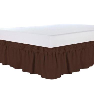 Imagem de Saia Para Cama Box Com Elástico Em Toda A Volta Cores Branca Preta Cin