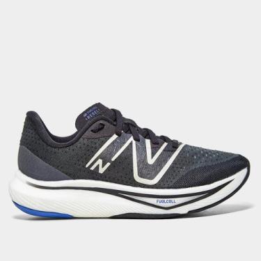Imagem de Tênis New Balance Fuelcell Rebel V3 Feminino, Preto, Azul, 34
