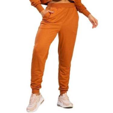 Imagem de Calça Moletinho Jogger Bella Fiore Com Elástico e Bolsos Inverno Moda Casual Feminina-Feminino