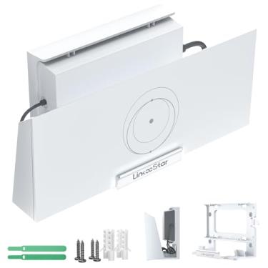 Imagem de YaCeSyn Suporte de roteador Starlink Gen 3, suporte de parede 2 em 1 para roteador de malha Starlink V3 e kit de montagem de fonte de alimentação, kit de Internet Star Link por satélite, suporte de