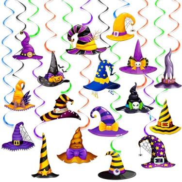 Imagem de 24Pcs Witch Hat Theme Hanging Swirls Halloween Party Decorations Halloween Witch Hats Theme Ceiling Swirl Streamers for Witches Themed Birthday Party Baby Shower Supplies