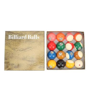 Imagem de Conjunto de bolas de bilhar de resina premium, 16 peças, tamanho padrão, bolas de mesa de bilhar de 5 cm para treinamento profissional e brincadeiras casuais
