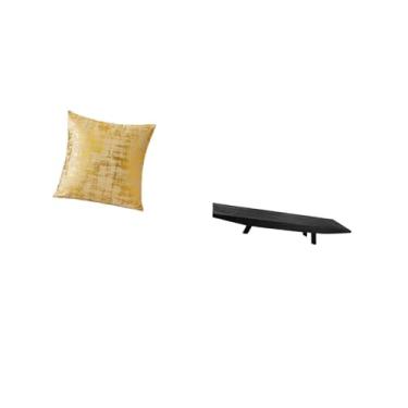 Imagem de Fenteer Capa de Almofada Quadrada Elegante para Decoração de Casa E Tigela de Servir Lanches Decorativa Rústica Multiuso para Sala de Estar, Escritório, Dormi