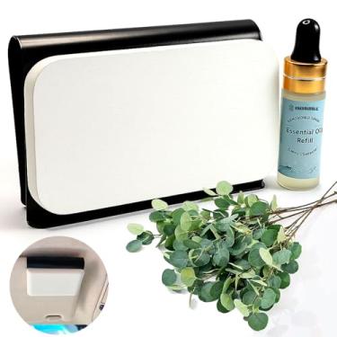 Imagem de Kit de ambientador de carro – Difusor de pedra natural com clipe e refil de viseira – Eliminador de odor de longa duração de 90 dias – Conjunto de presente premium (Eucalipto)
