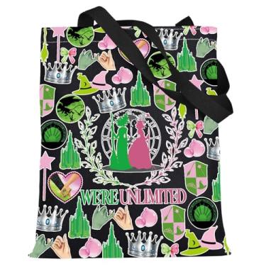 Imagem de WZMPA Sacola Glinda&Elphaba para fãs de Glinda&Elphaba Presente Juntos Somos Ilimitados Bolsa de Ombro Teatro Drama Musical Merch, Were Unlimited T-bl, Large